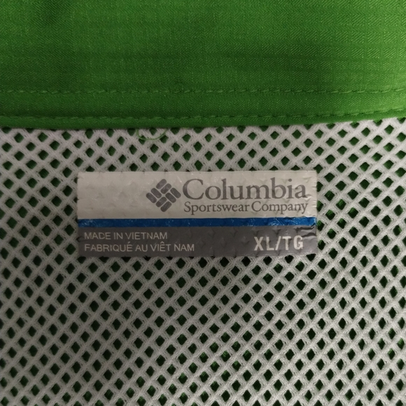 Columbia PFG Bahama II Lime Green Casual Button Down Shirt XL Fisherman Utility - Picture 2 of 7